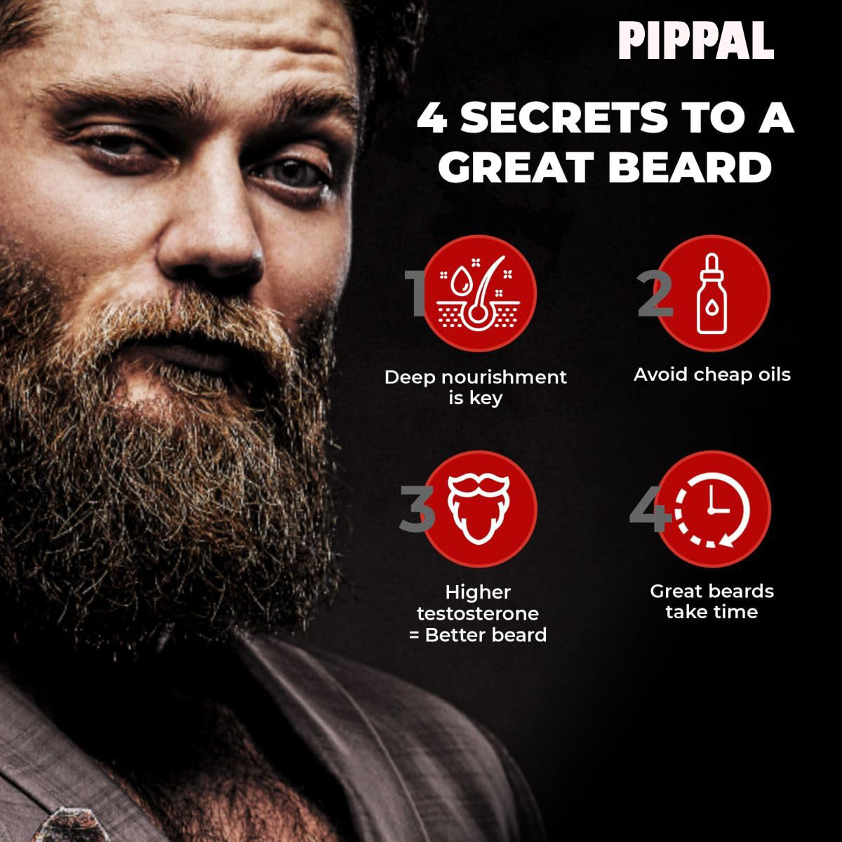 Beardo & Hair Growth Oil, 50ml for Stronger & Fuller Beard Hair 2X50ml